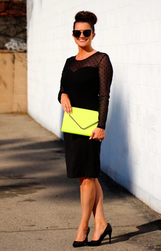 neon clutch, 3, lipgloss and lace, fashion blogger