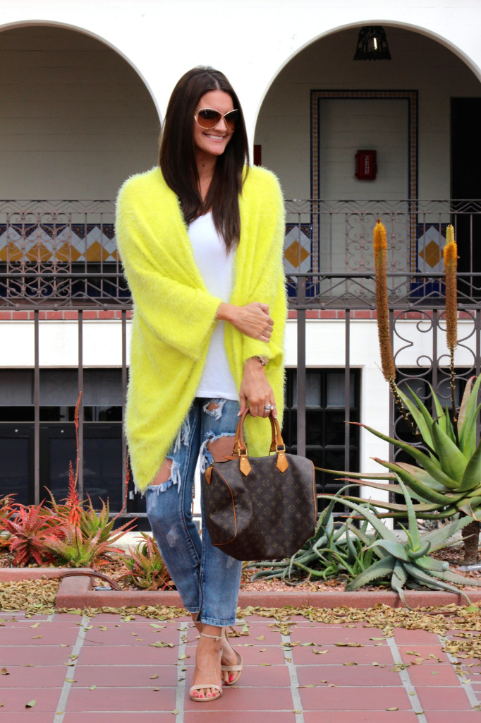 yellow sweater, free people jeans 1